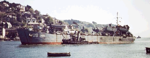 LST-289 LST 289 underway at Dartmouth, South Devon, England, April 1944.