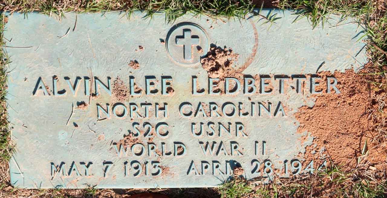Alvin Lee Ledbetter's memorial bronze marker.