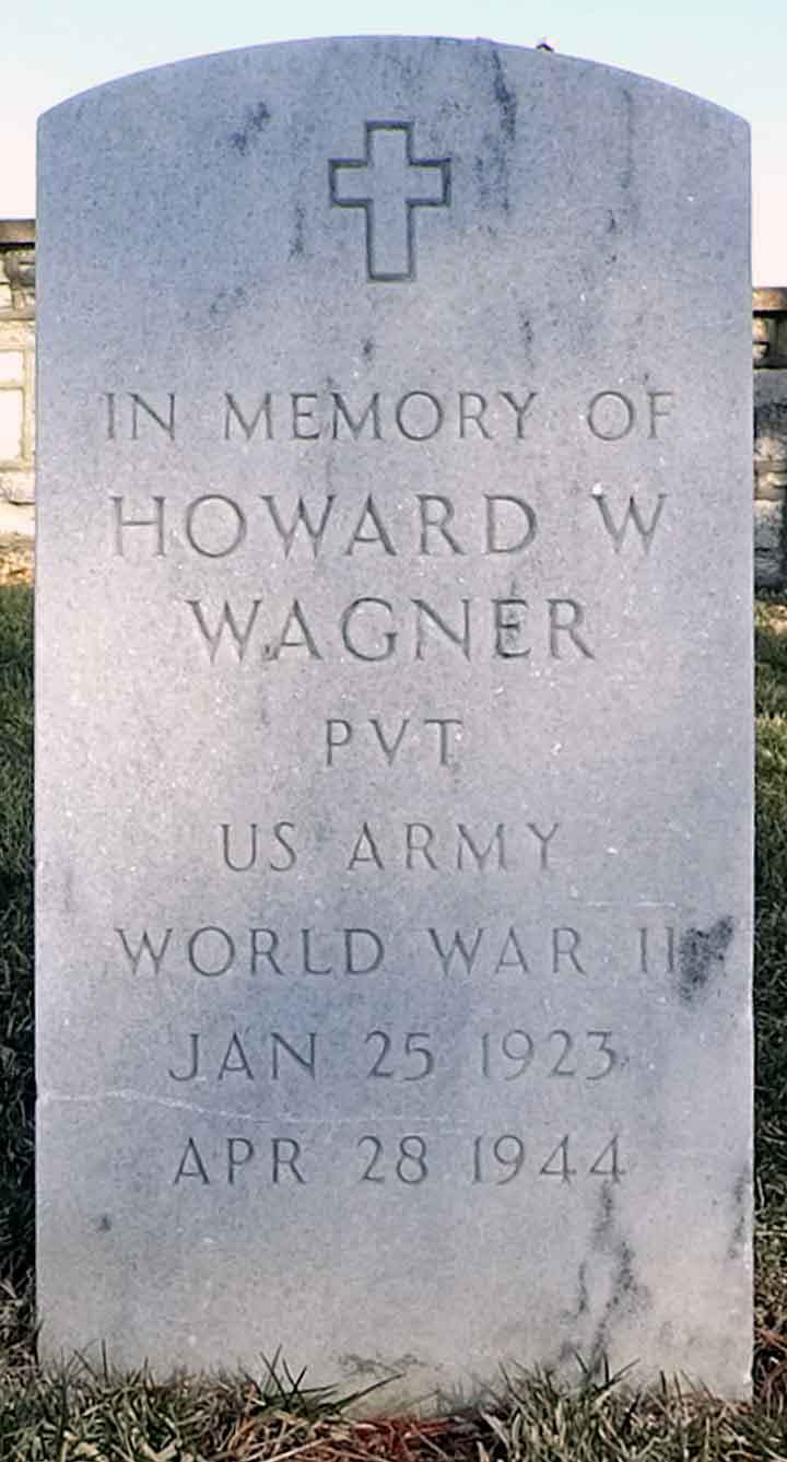 Howard W. Wagner's headstone in the Jefferson Barracks National Cemetery in St. Louis, Missouri.