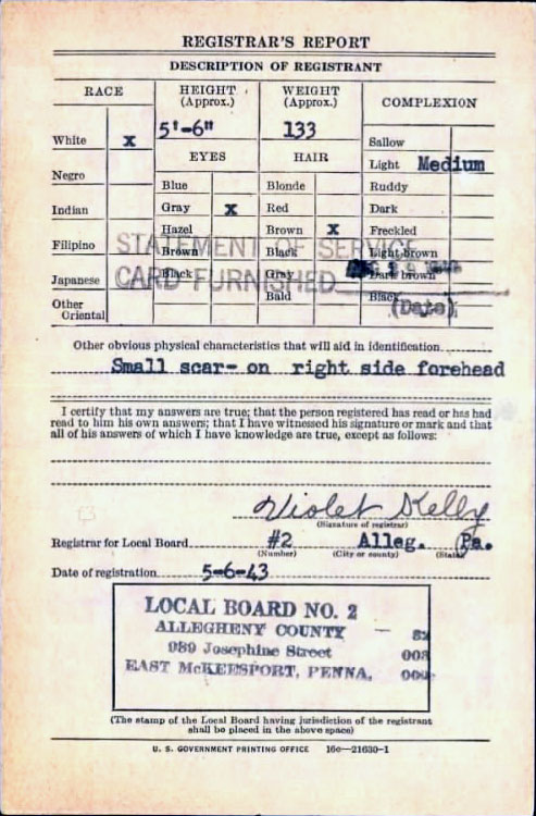 John Stanesic's Registrar's Report Card.
