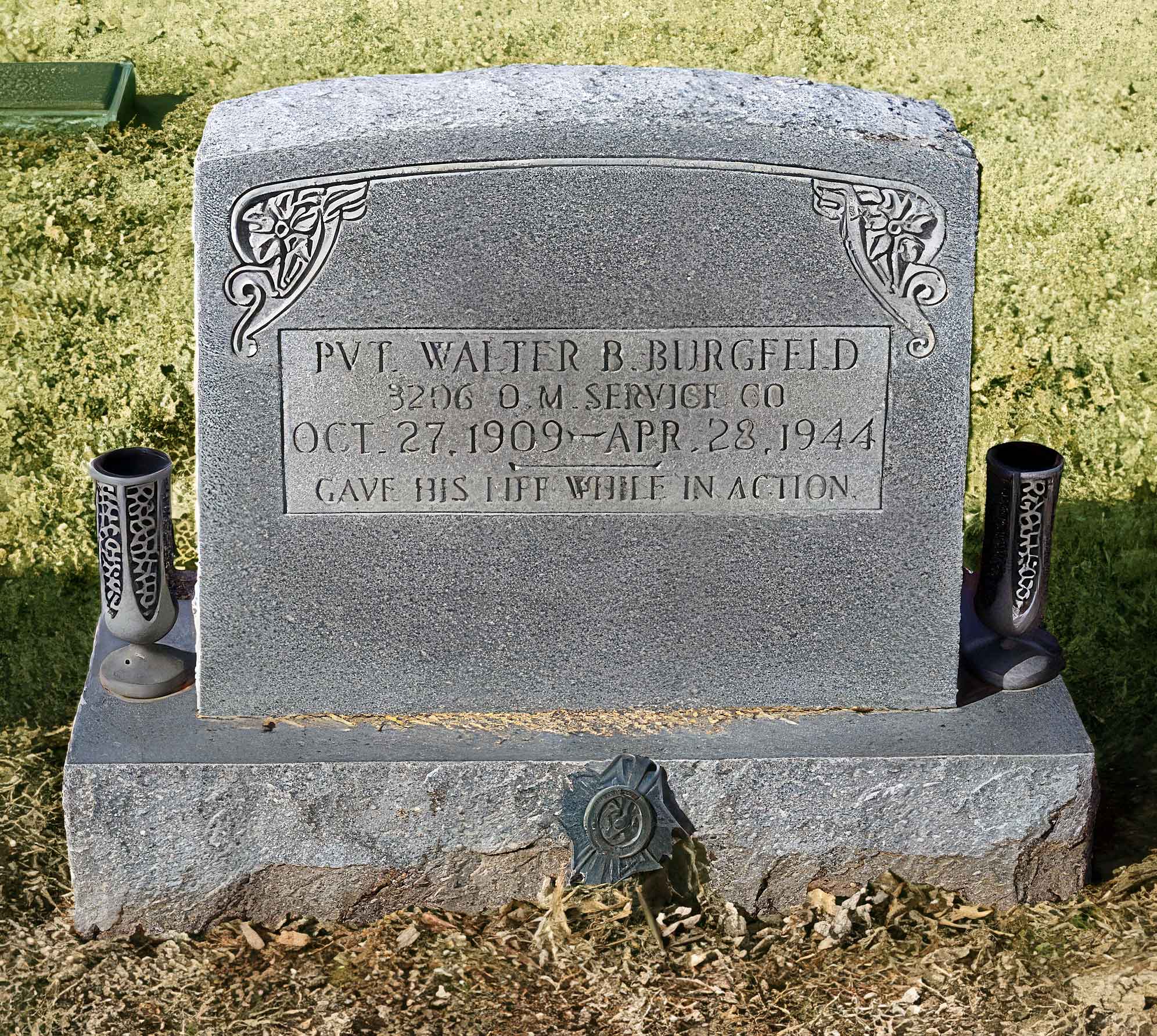 Grave Marker for Walter Benjamin Burgfeld.