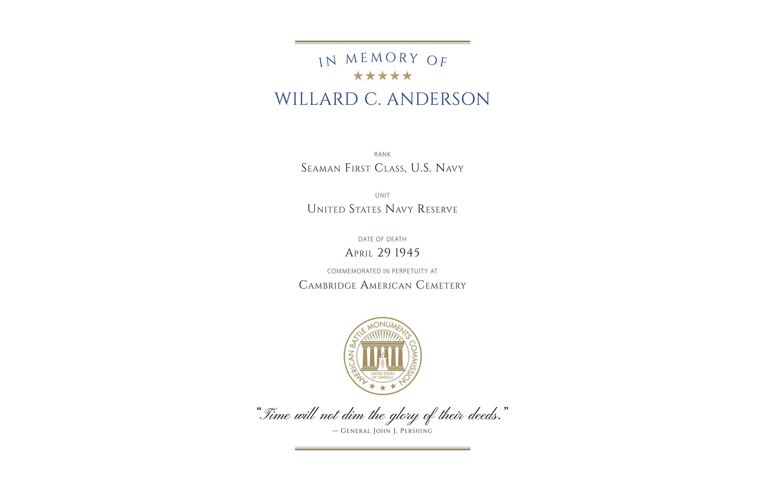 Willard Cecil Anderson's ABMC Certificate.