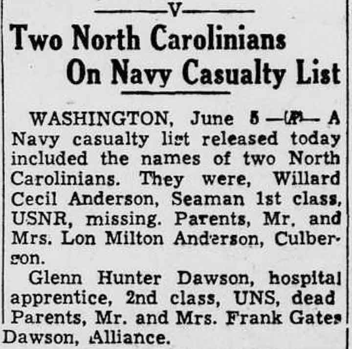 News article announcing US casualties.