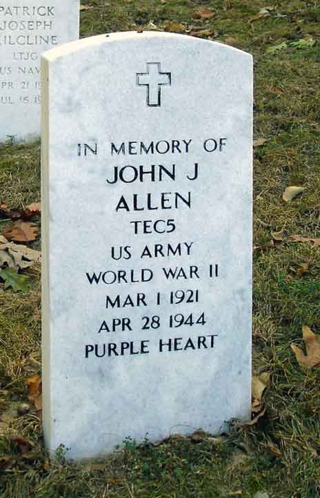 Arlington National Cemetery memorial headstone.