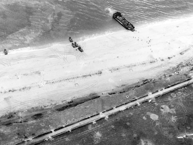 Slapton Sands invasion rehearsals, 1943-1944.